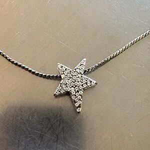 Brighton RISING STAR Silver Crystal Lopsided Star Pendant Necklace